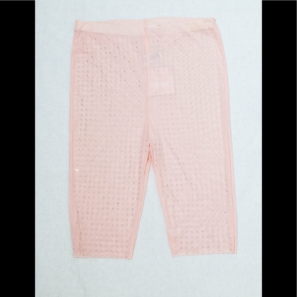 Carli Bybel x Missguided Pink Diamanté Cycle Short